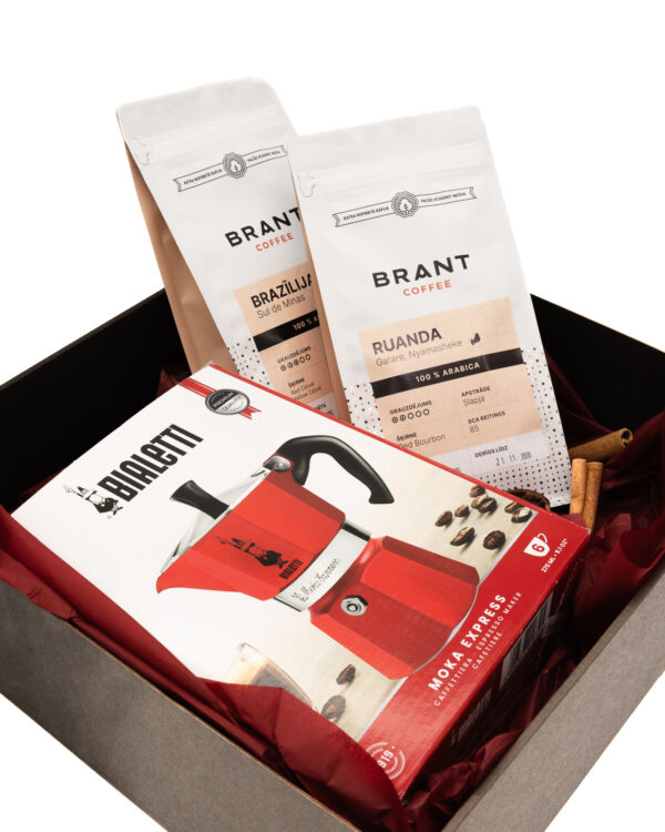 Kafijas komplekts ar mokas kannu